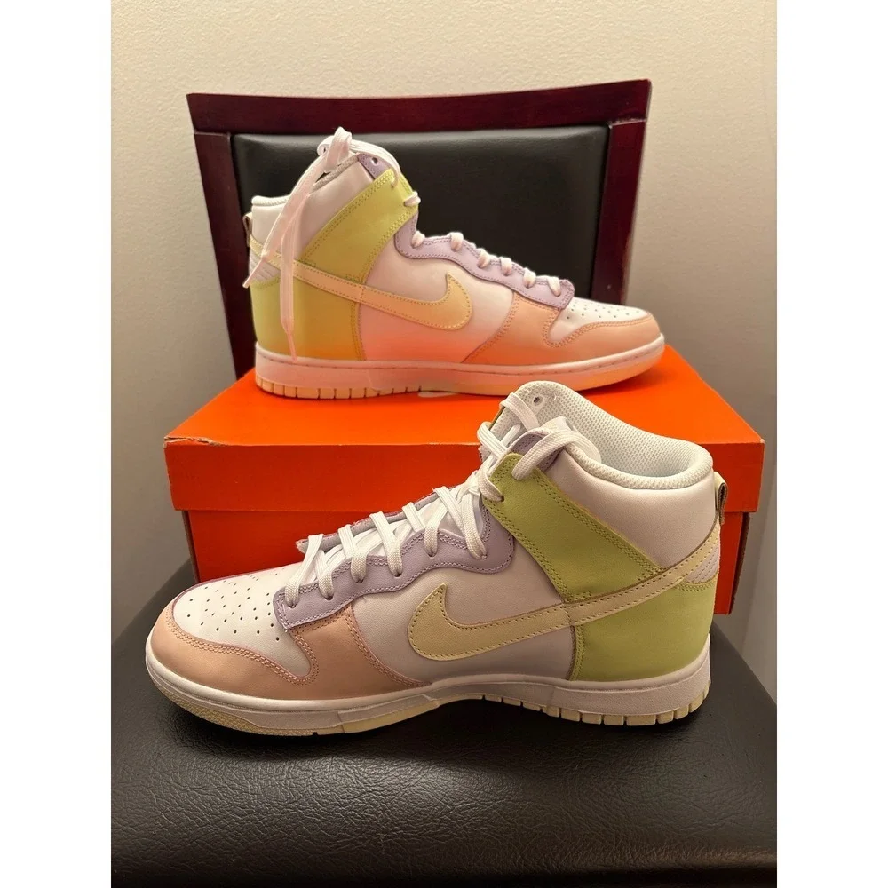 New Nike Dunk High White Cashmere Lemon Twist Mens DD1869 108 Size 10.5